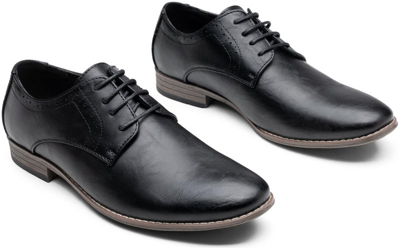 Jousen Men's Oxford Business Dress Shoes Formal Black Oxford Wingtip Lace Up Dress Shoes(A5A093 Black 11.5) - Image 3